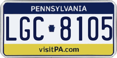 PA license plate LGC8105