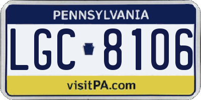 PA license plate LGC8106