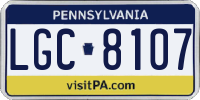 PA license plate LGC8107