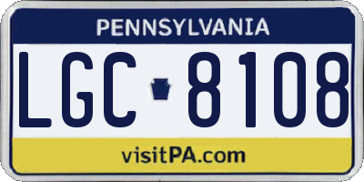 PA license plate LGC8108