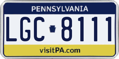 PA license plate LGC8111