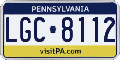 PA license plate LGC8112