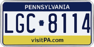 PA license plate LGC8114