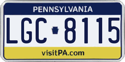 PA license plate LGC8115
