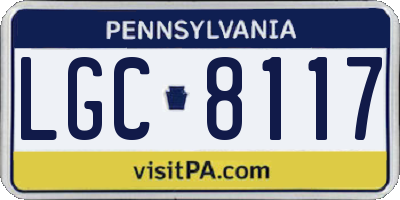 PA license plate LGC8117