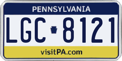 PA license plate LGC8121