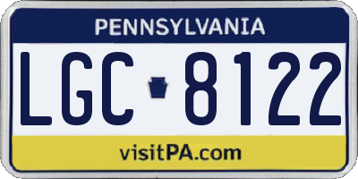 PA license plate LGC8122