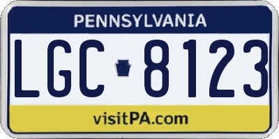 PA license plate LGC8123