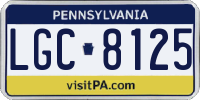 PA license plate LGC8125