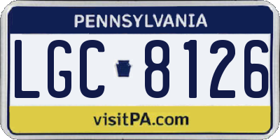 PA license plate LGC8126