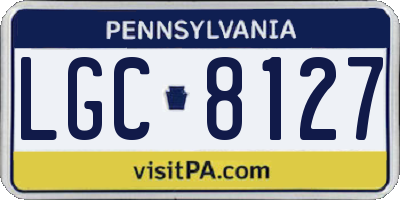 PA license plate LGC8127