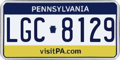 PA license plate LGC8129