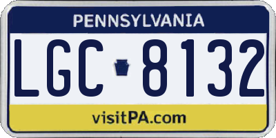PA license plate LGC8132