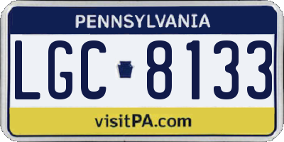 PA license plate LGC8133
