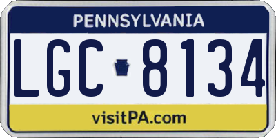 PA license plate LGC8134