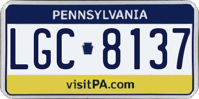 PA license plate LGC8137