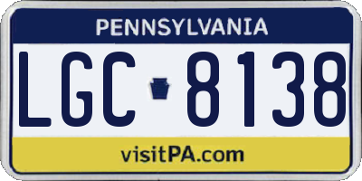 PA license plate LGC8138