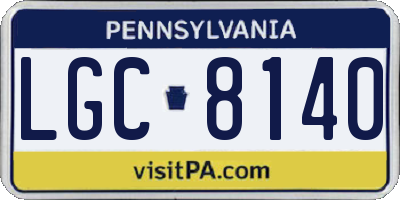 PA license plate LGC8140