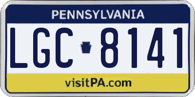 PA license plate LGC8141