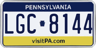 PA license plate LGC8144