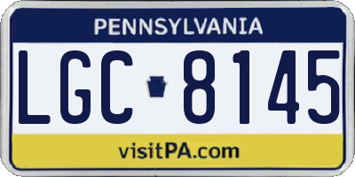 PA license plate LGC8145