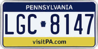 PA license plate LGC8147