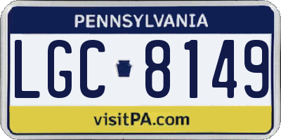 PA license plate LGC8149