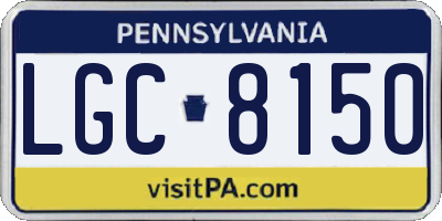 PA license plate LGC8150