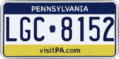PA license plate LGC8152