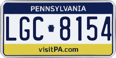 PA license plate LGC8154