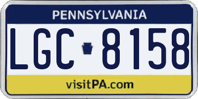 PA license plate LGC8158
