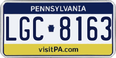 PA license plate LGC8163