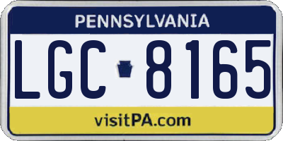 PA license plate LGC8165