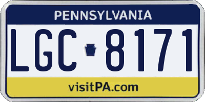 PA license plate LGC8171