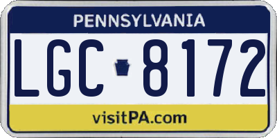 PA license plate LGC8172