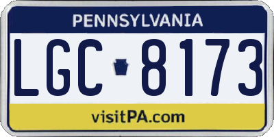 PA license plate LGC8173