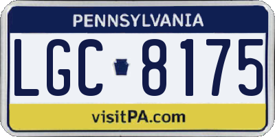 PA license plate LGC8175