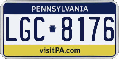 PA license plate LGC8176