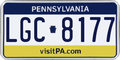 PA license plate LGC8177