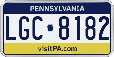 PA license plate LGC8182