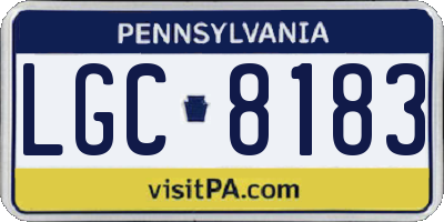 PA license plate LGC8183