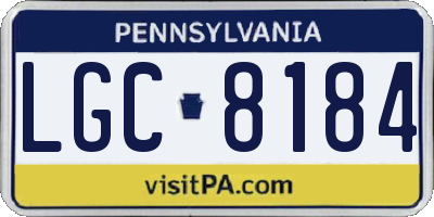 PA license plate LGC8184