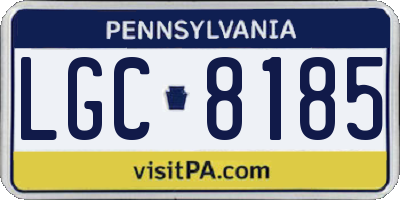 PA license plate LGC8185