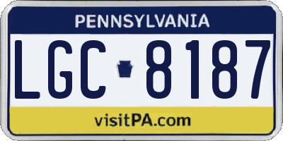 PA license plate LGC8187