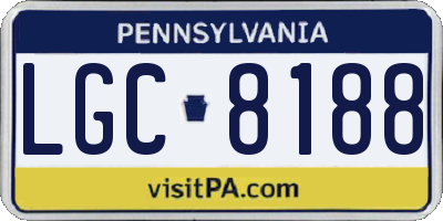 PA license plate LGC8188