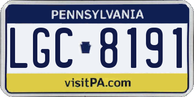 PA license plate LGC8191