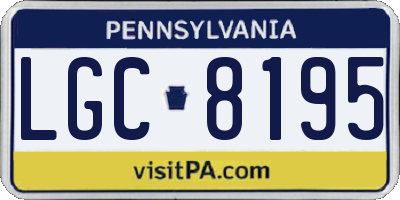PA license plate LGC8195
