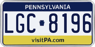 PA license plate LGC8196