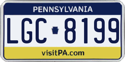 PA license plate LGC8199