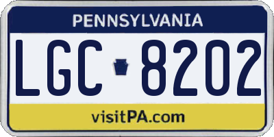 PA license plate LGC8202